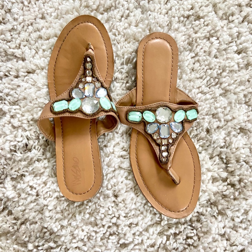 Rhinestone beachy sandals